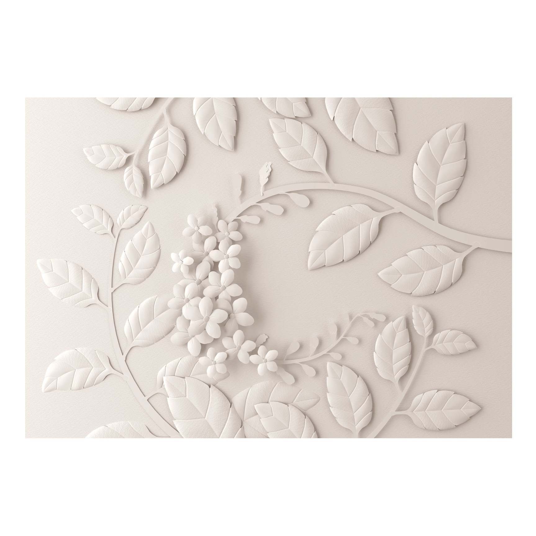 Fototapet vlies vlies - Hartie Flori Crema - 350 x 245 cm