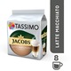 Cafea capsule, Jacobs Tassimo Latte Machiato, 8 buc x 295 ml, 8 capsule specialitate cafea + 8 capsule lapte, 264 g