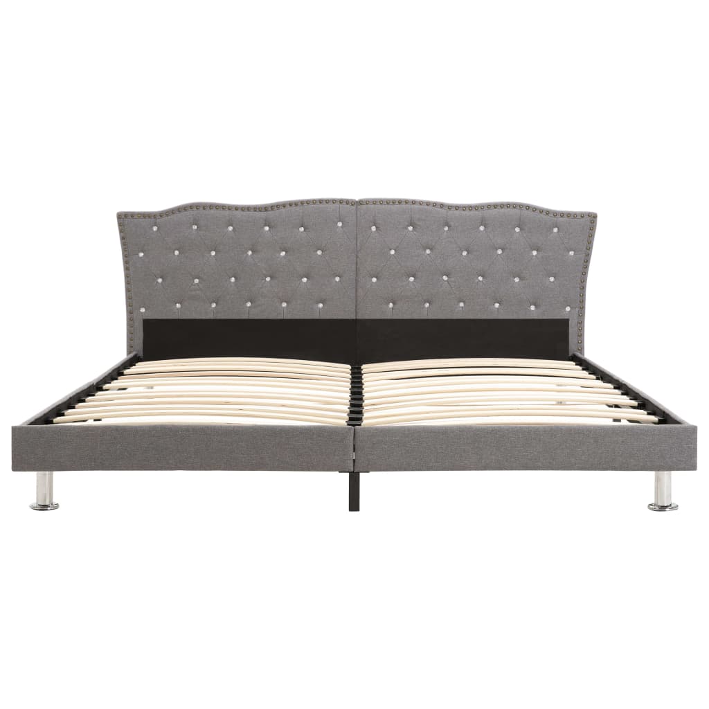 Cadru de pat, tapiterie textila, vidaXL, 180 x 200 cm, Gri deschis