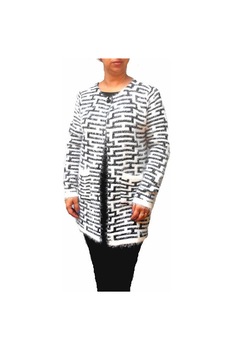 Cardigan paros Inkastyl alb/negru marime M/L Cardigan paros Inkastyl alb/negru marime M/L