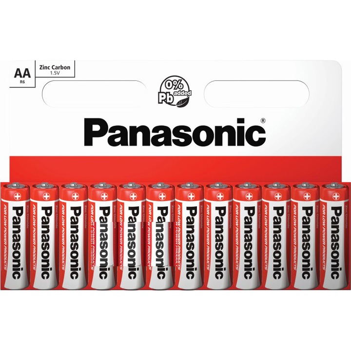 Panasonic Red Zinc AA ceruza 1.5V cink-mangán tartós elem 12db/csomag R6RZ