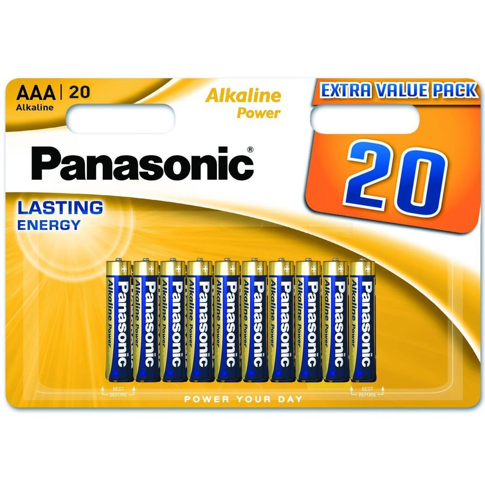Baterii Panasonic Alkaline AAA, 20 Buc