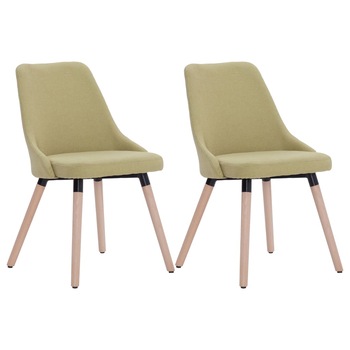 Set de 2 scaune pentru living, tapitate, vidaXL, Verde, 43 x 43 x 83 cm