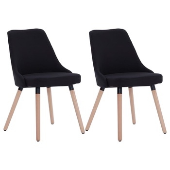Set de 2 scaune pentru living, tapitate, vidaXL, Negru, 43 x 43 x 83 cm