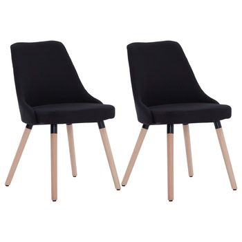 Set de 2 scaune pentru living, tapitate, vidaXL, Negru, 43 x 43 x 83 cm Set de 2 scaune pentru living, tapitate, vidaXL, Negru, 43 x 43 x 83 cm