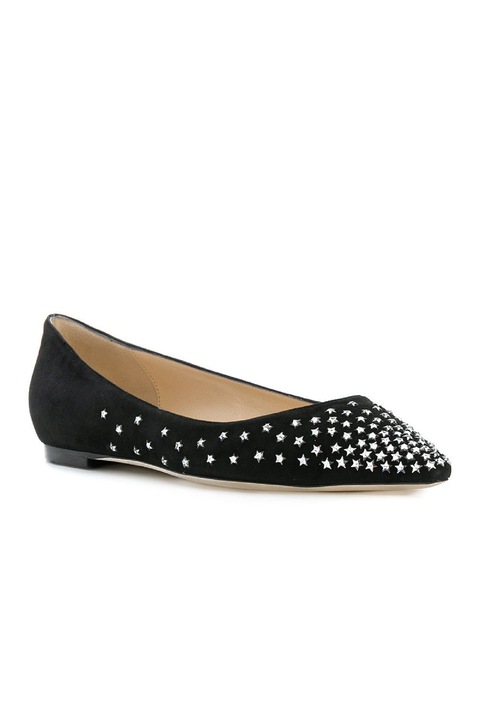 Balerini dama, Jimmy Choo, Negru, ROMYFLATRTZ174, 37.5