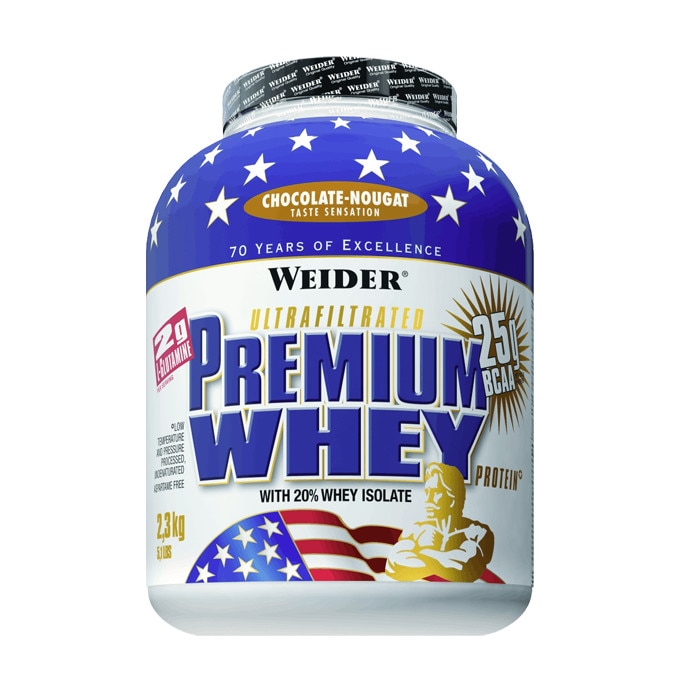 Proteina Weider premium whey protein, aroma banana, 2.3 KG