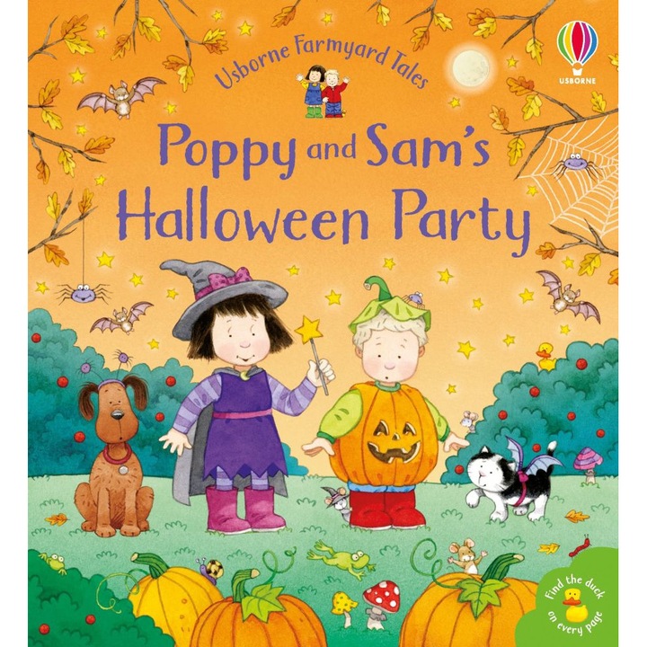 Carte "Poppy and Sam's Halloween party", cu coperta tare, 1 an +, Usborne