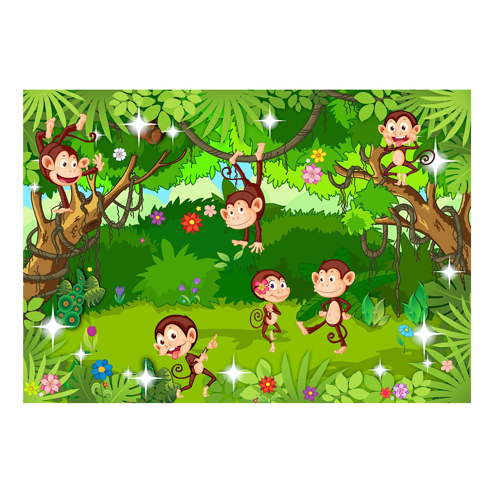 Fototapet vlies vlies - Monkey Tricks - 400 x 280 cm