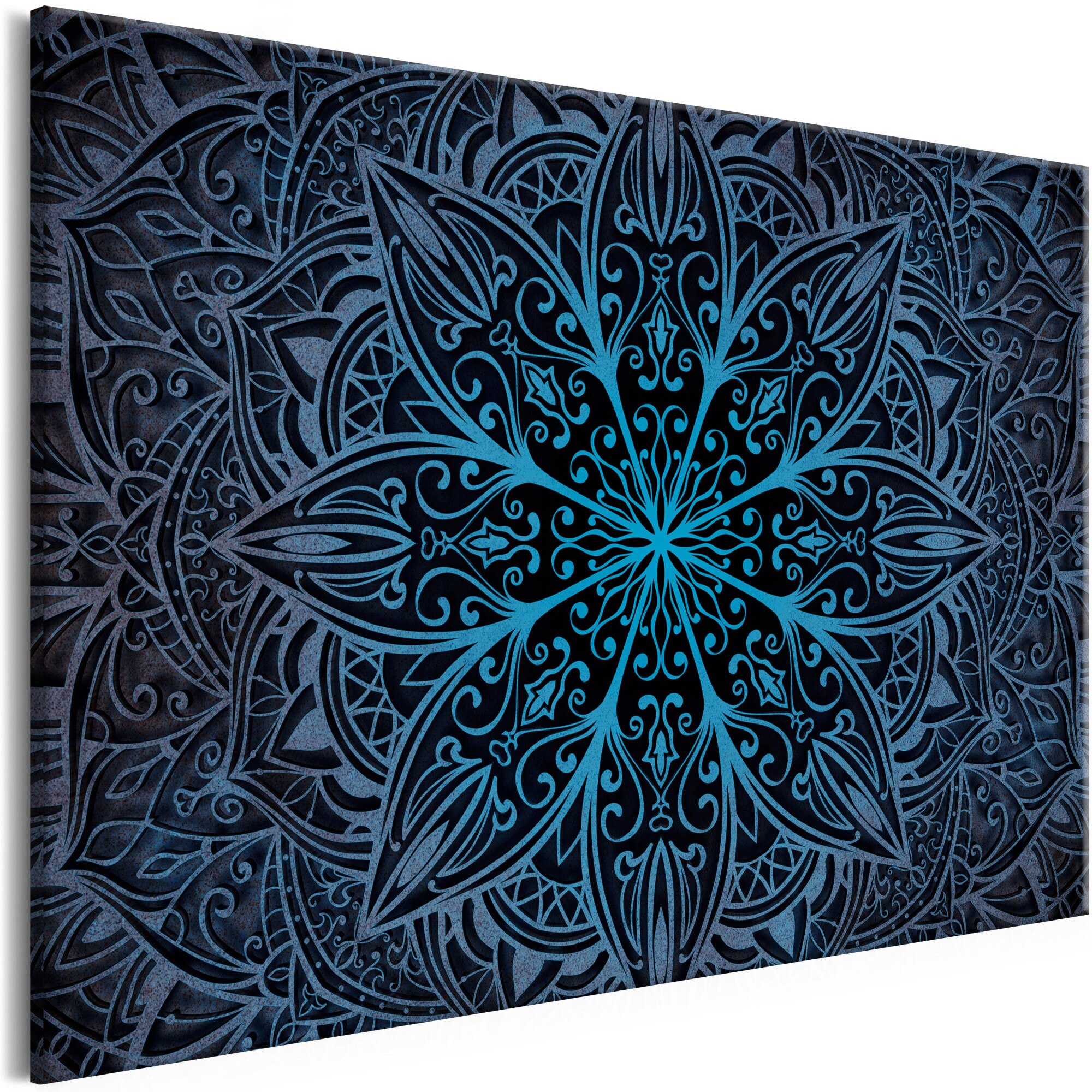 Tablou canvas - Flori orientale albastru Ingust - 90 x 60 cm