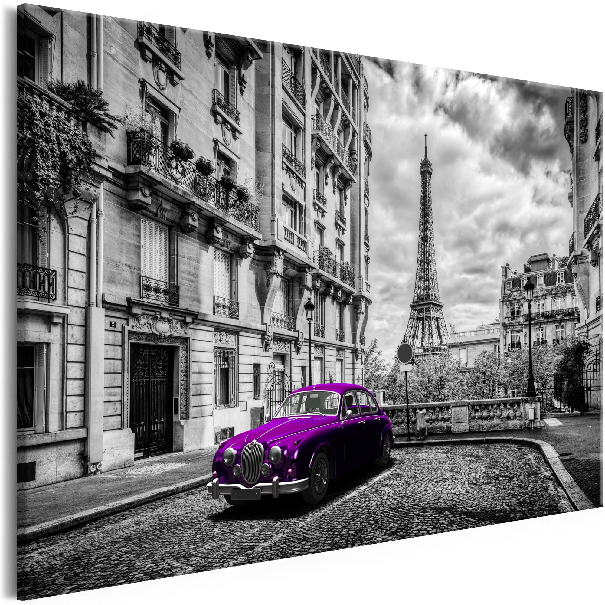 Tablou canvas - MaSina In Paris Violet Wide - 90 x 60 cm