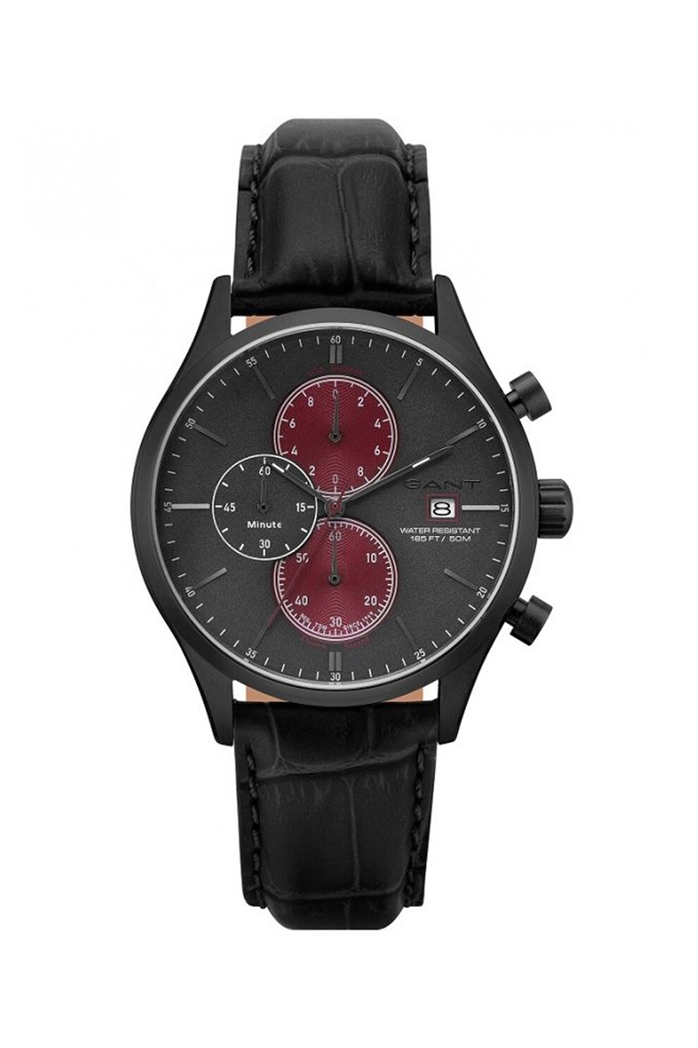 Gant, Ceas cu o curea de piele, Negru