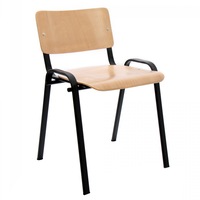 Scaun iMKⓇ pentru elevi, Prevazut cu doua traverse de 18 mm, Fara brate, Sezut si spatar din lemn stratificat lacuit, Usor de depozitat, AN