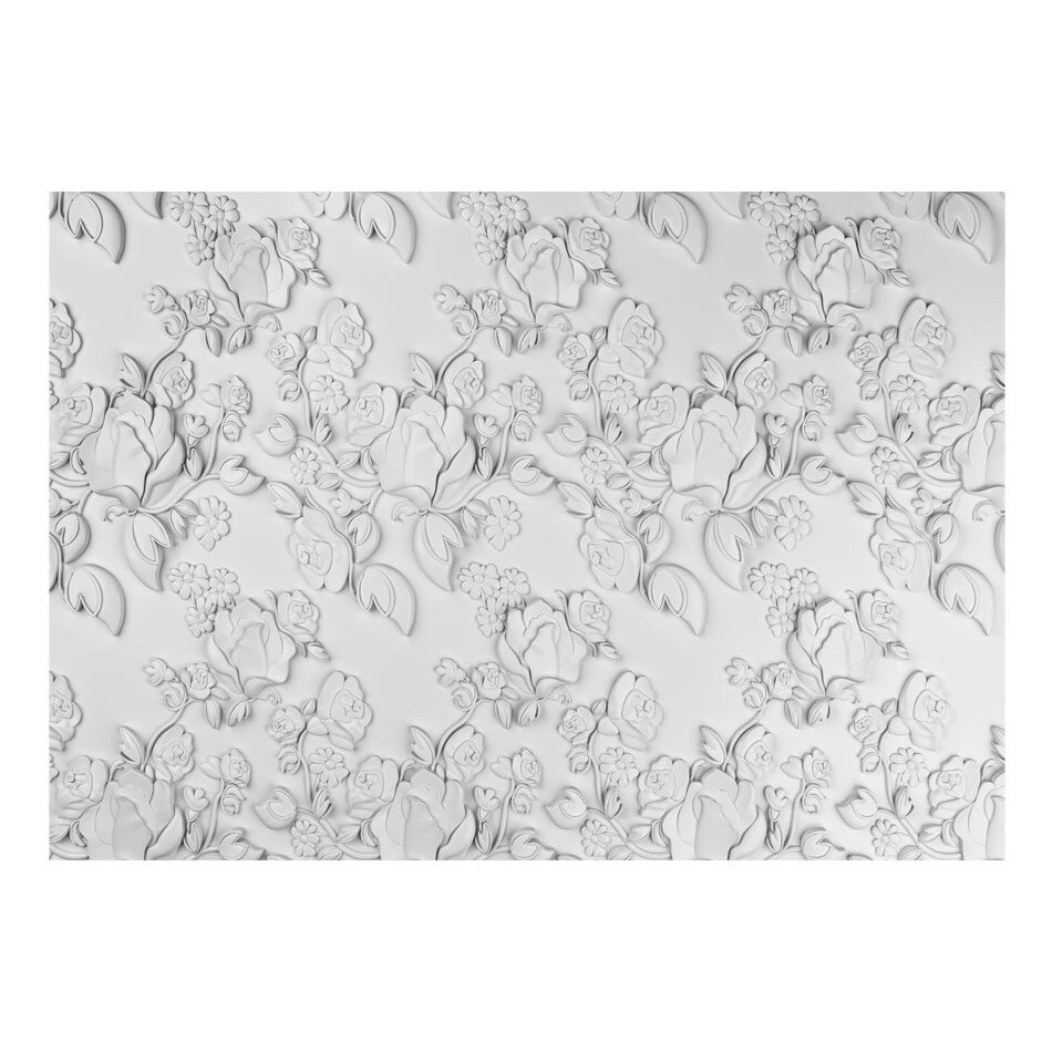 Fototapet vlies vlies - Ornament alb trandafiri - 100 x 70 cm