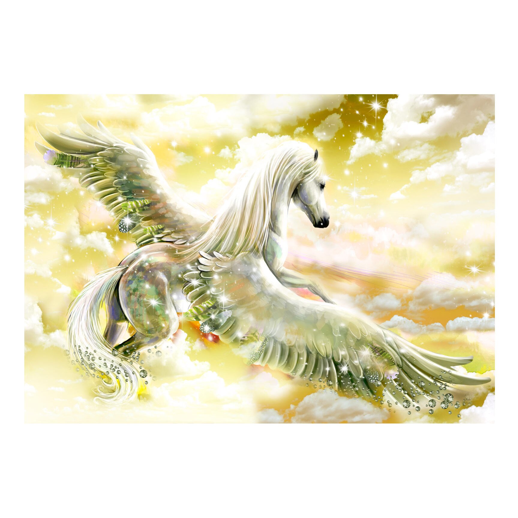 Fototapet vlies - Pegasus galben - 350 x 245 cm
