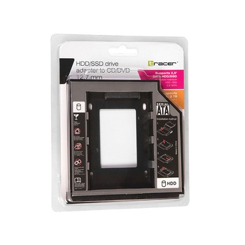 Adaptor caddy HDD/SSD Tracer B-127, pentru unitati optice de grosime 12.7 mm, interfata SATA-SATA, cu masca frontala din plastic Adaptor caddy HDD/SSD Tracer B-127, pentru unitati optice de grosime 12.7 mm, interfata SATA-SATA, cu masca frontala din plastic