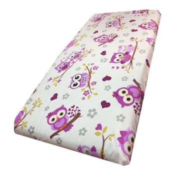 Cearsaf cu elastic roata pentru saltea bebelusi 160x80 cm Deseda Bufnite violet Cearsaf cu elastic roata pentru saltea bebelusi 160x80 cm Deseda Bufnite violet