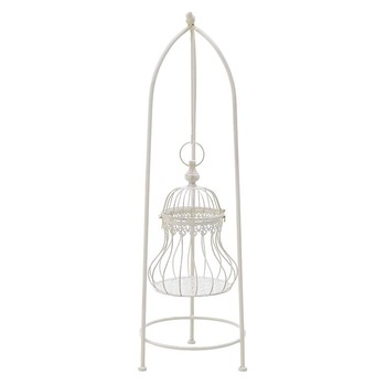 Colivie cu suport alba, metal, 26 cm x 26 cm x 85 cm Colivie cu suport alba, metal, 26 cm x 26 cm x 85 cm