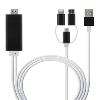 Adaptor universal 3 in 1 USB Type-c, Micro USB, Lightning 9 pin (Iphone) la HDMI Adaptor universal 3 in 1 USB Type-c, Micro USB, Lightning 9 pin (Iphone) la HDMI