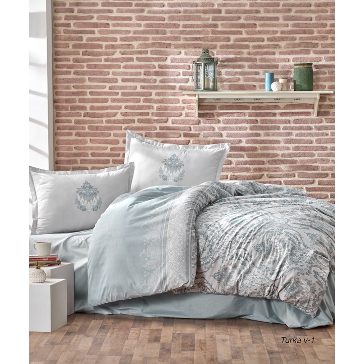 Kétszemélyes ágynemű garnitúra Turka V1 Ralex Pucioasa, 100% renforcé pamut