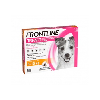 Solutie Antiparazitara, Frontline Tri Act, Caine 5-10 kg, 1 pipeta Solutie Antiparazitara, Frontline Tri Act, Caine 5-10 kg, 1 pipeta