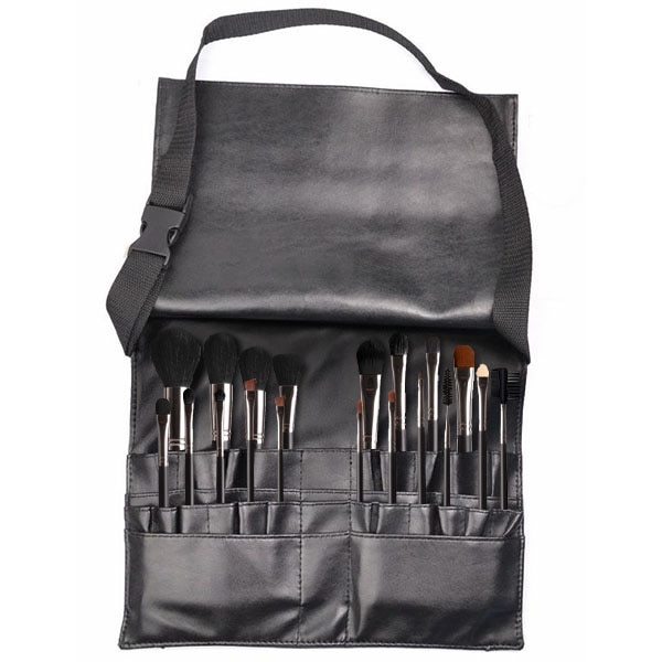Set 18 pensule machiaj Timeless Tools, in suport tip sort, Negru
