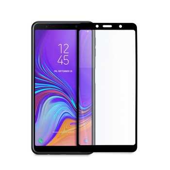 Folie de protectie pentru Samsung A7 2018, 9D, Full Cover, Sticla securizata, Negru Folie de protectie pentru Samsung A7 2018, 9D, Full Cover, Sticla securizata, Negru
