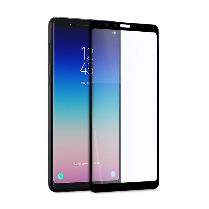 Стъклен Протектор Hicute за Samsung Galaxy A8 Star (2018), за Цял Дисплей, Full Glue, Full Cover, Черен