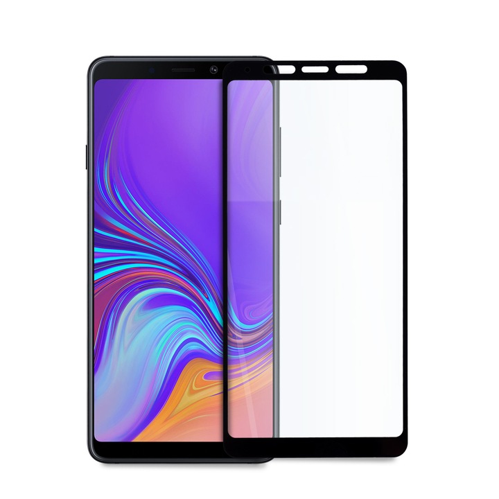 Иновативен 5D стъклен протектор за целият дисплей за Samsung Galaxy A9 (2018)/A920F, Tech Armor, Цяло лепило, Закалено стъкло, Черен
