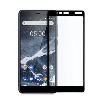 Folie de Sticla pentru Nokia 5.1, Full Glue, Full Cover, Negru Folie de Sticla pentru Nokia 5.1, Full Glue, Full Cover, Negru