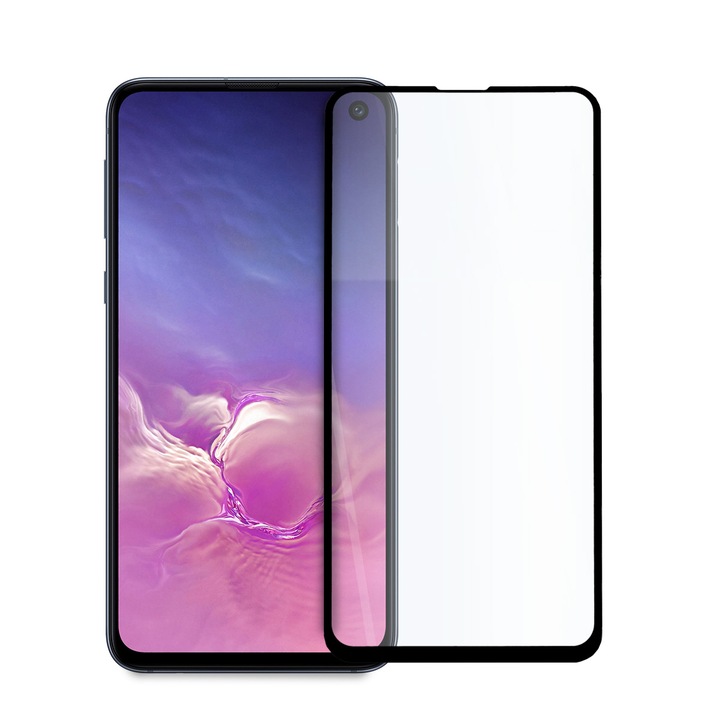 Folie protectie 9D, Sticla securizata, Compatibila cu Samsung Galaxy S10e, Negru