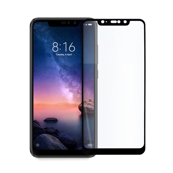 Протектор Tech Armor, за Xiaomi Redmi Note 6 Pro, 9D, Цялостно залепване и покритие, Черен