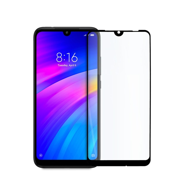 Стъклен протектор Tempered Glass 9D Xiaomi RedMi 7, Черен