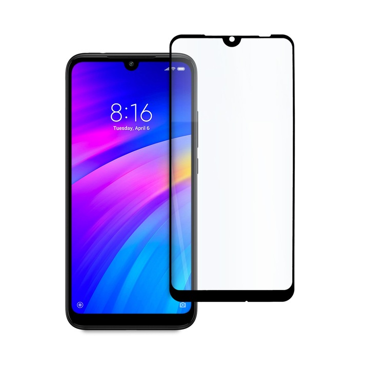 Стъклен протектор Tempered Glass 9D Xiaomi RedMi 7, Черен
