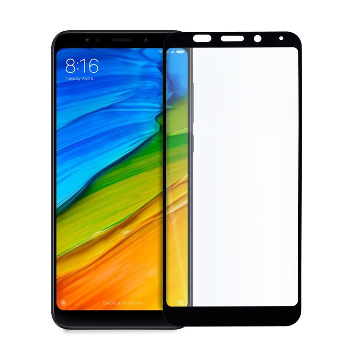 9D innovatív üvegvédő edzett üveg Xiaomi Redmi 5 Plus készülékhez, teljes ragasztó, teljes burkolat, fekete