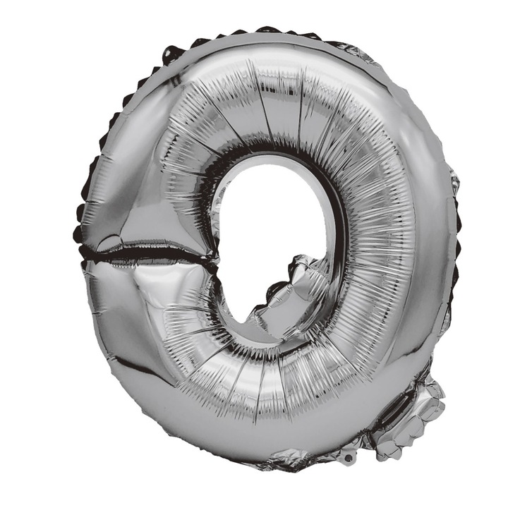Балон от метално фолио, Q, Mirific Party, 40 см, Сребрист