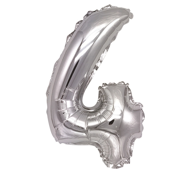Балон от метално фолио Mirific Party, Номер 4, 40 см, Сребрист