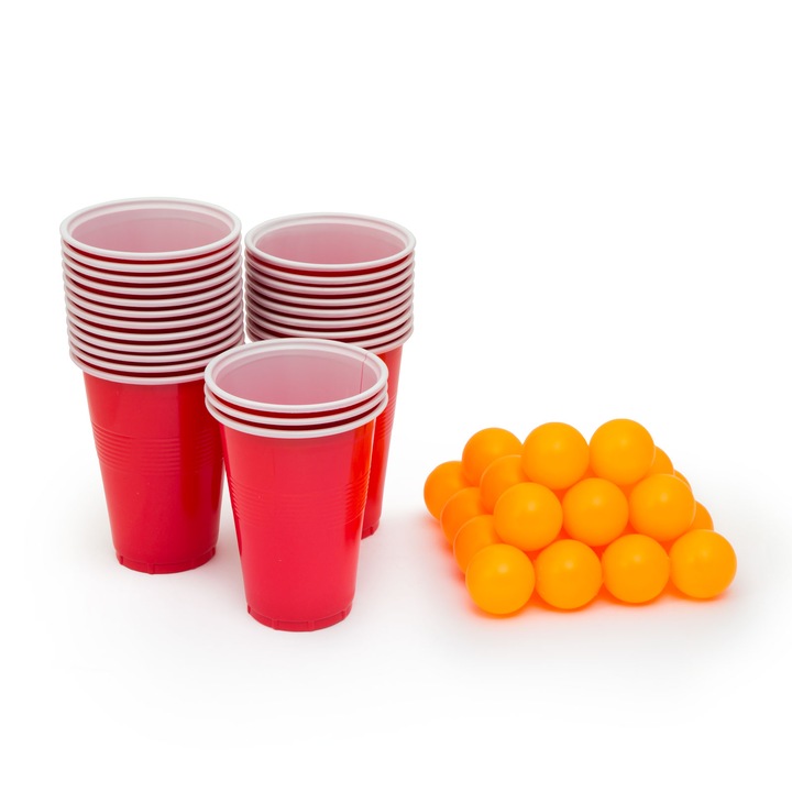 Party sörpong készlet 24db-s labda és pohár 57513 sör ping-pong