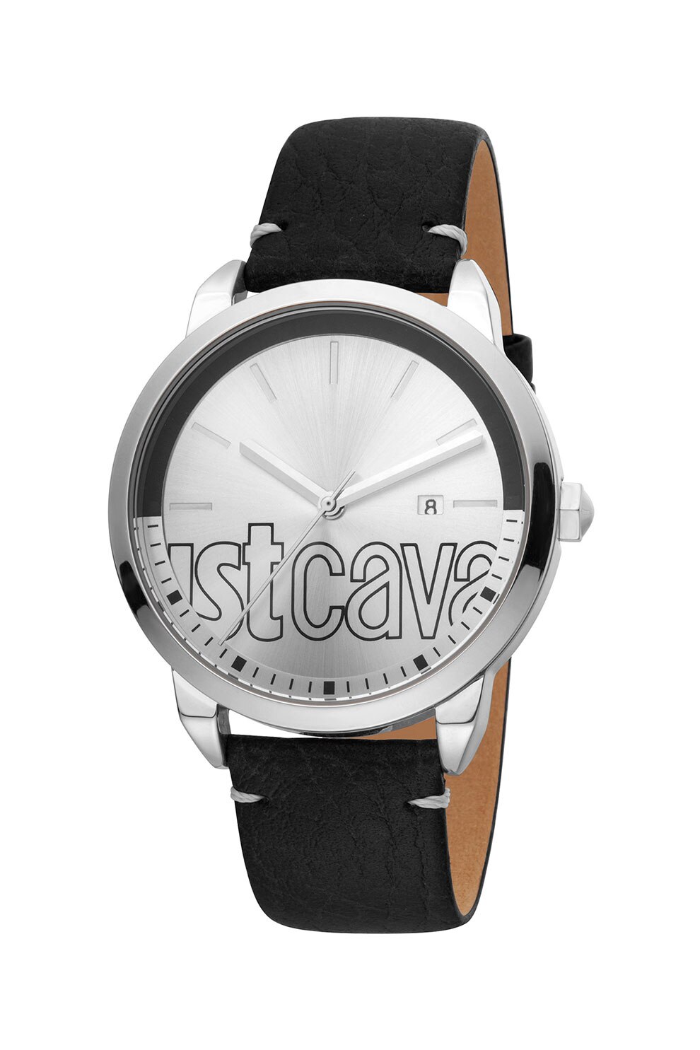 JUST CAVALLI, Ceas analog cu logo supradimensionat, Negru