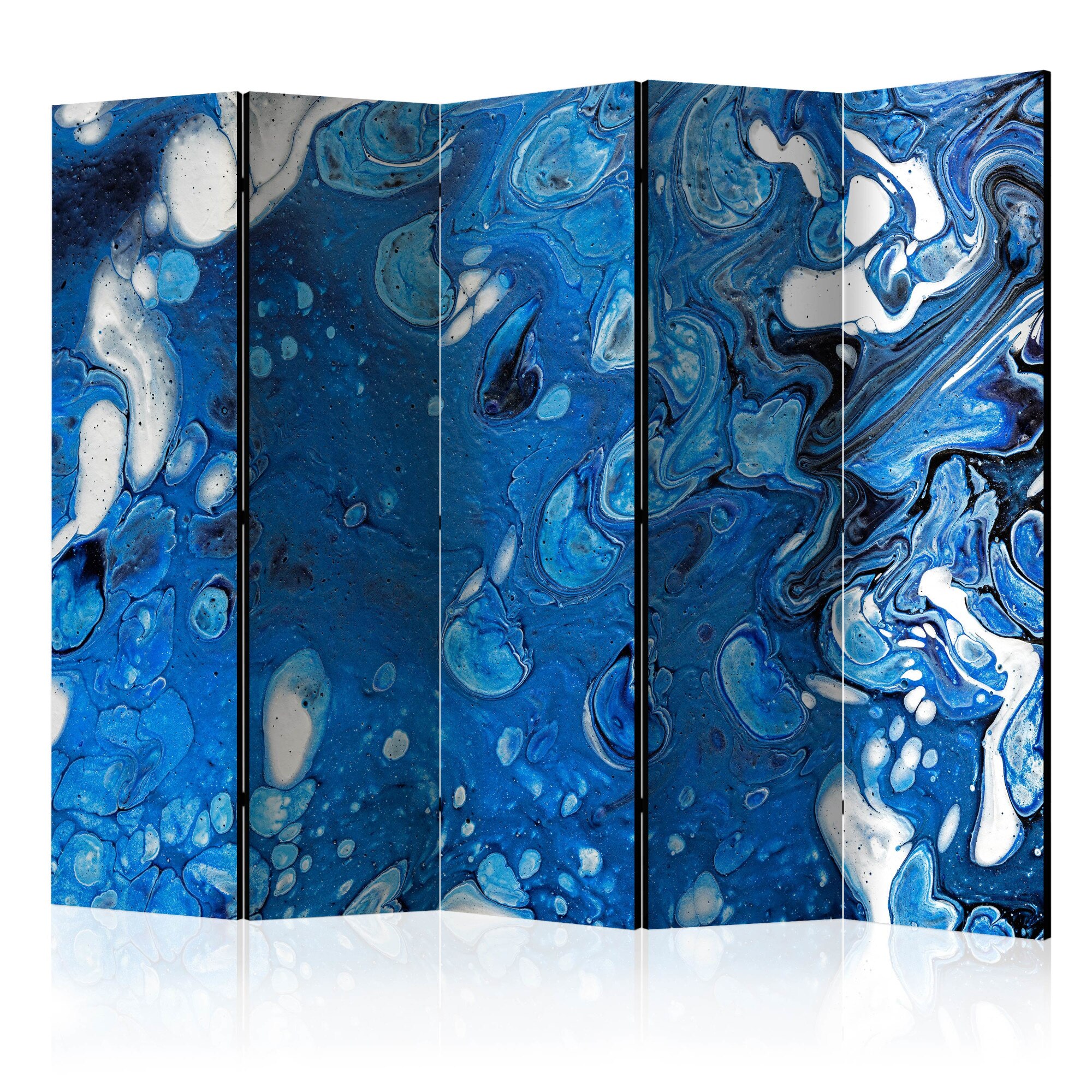 Paravan din 5 parti - Blue Stream II - 225 x 172 cm