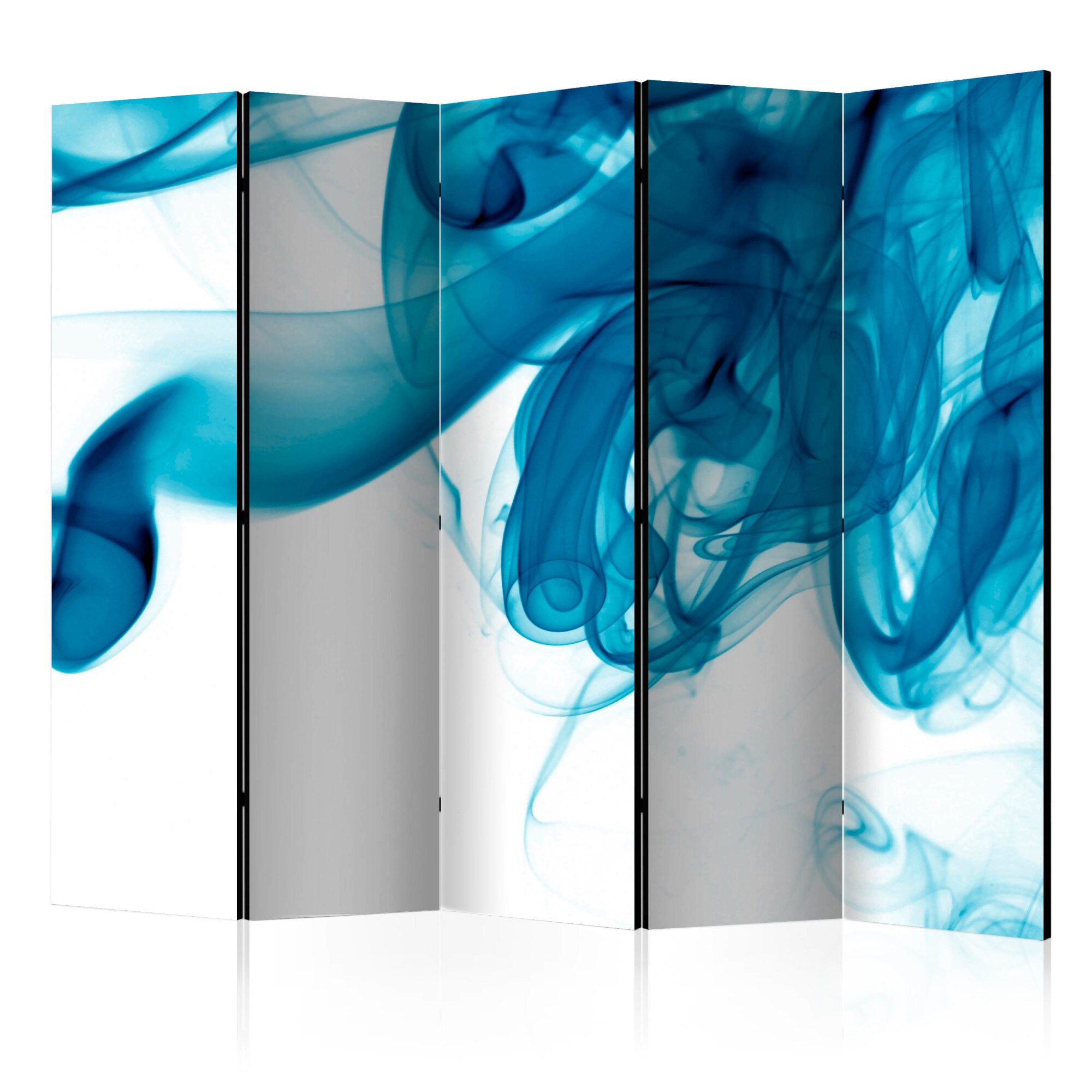 Paravan din 5 parti - Fumul albastru - 225 x 172 cm