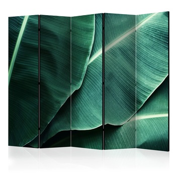 Paravan din 5 parti - Frunza de banane II - 225 x 172 cm Paravan din 5 parti - Frunza de banane II - 225 x 172 cm