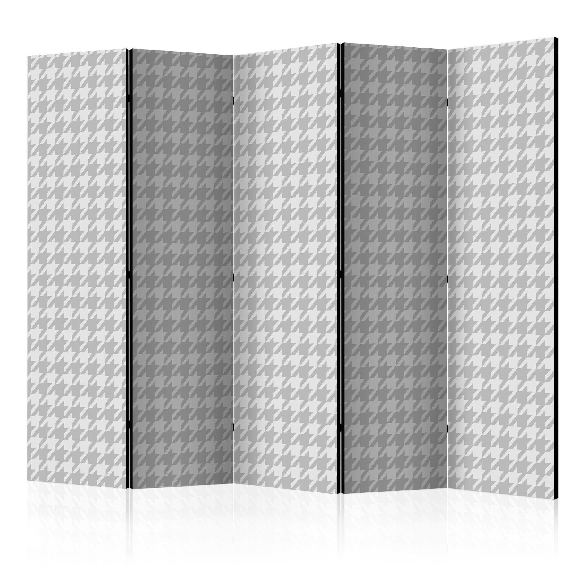 Paravan din 5 parti - Dogtooth Check - 225 x 172 cm
