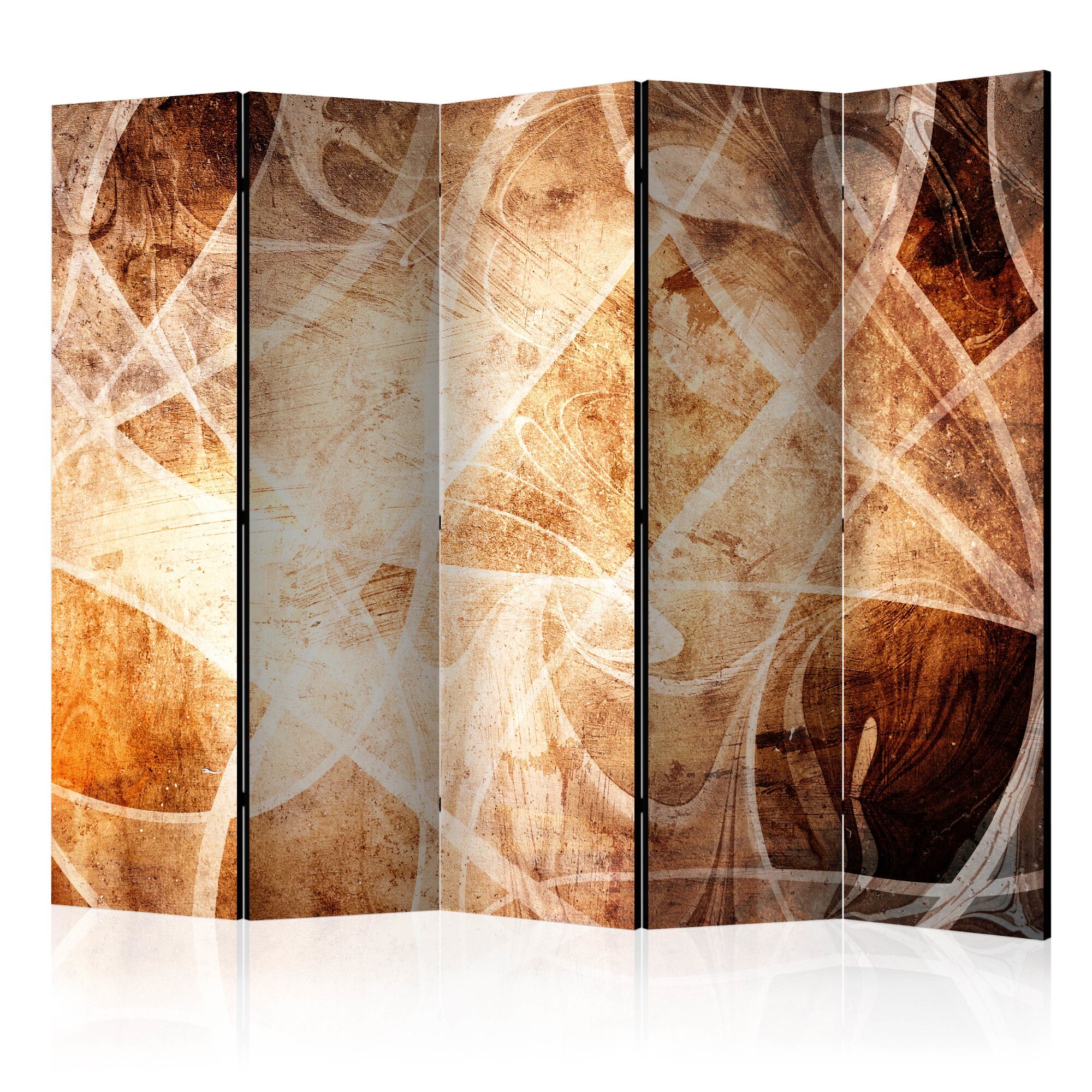 Paravan din 5 parti - Textura maro II - 225 x 172 cm