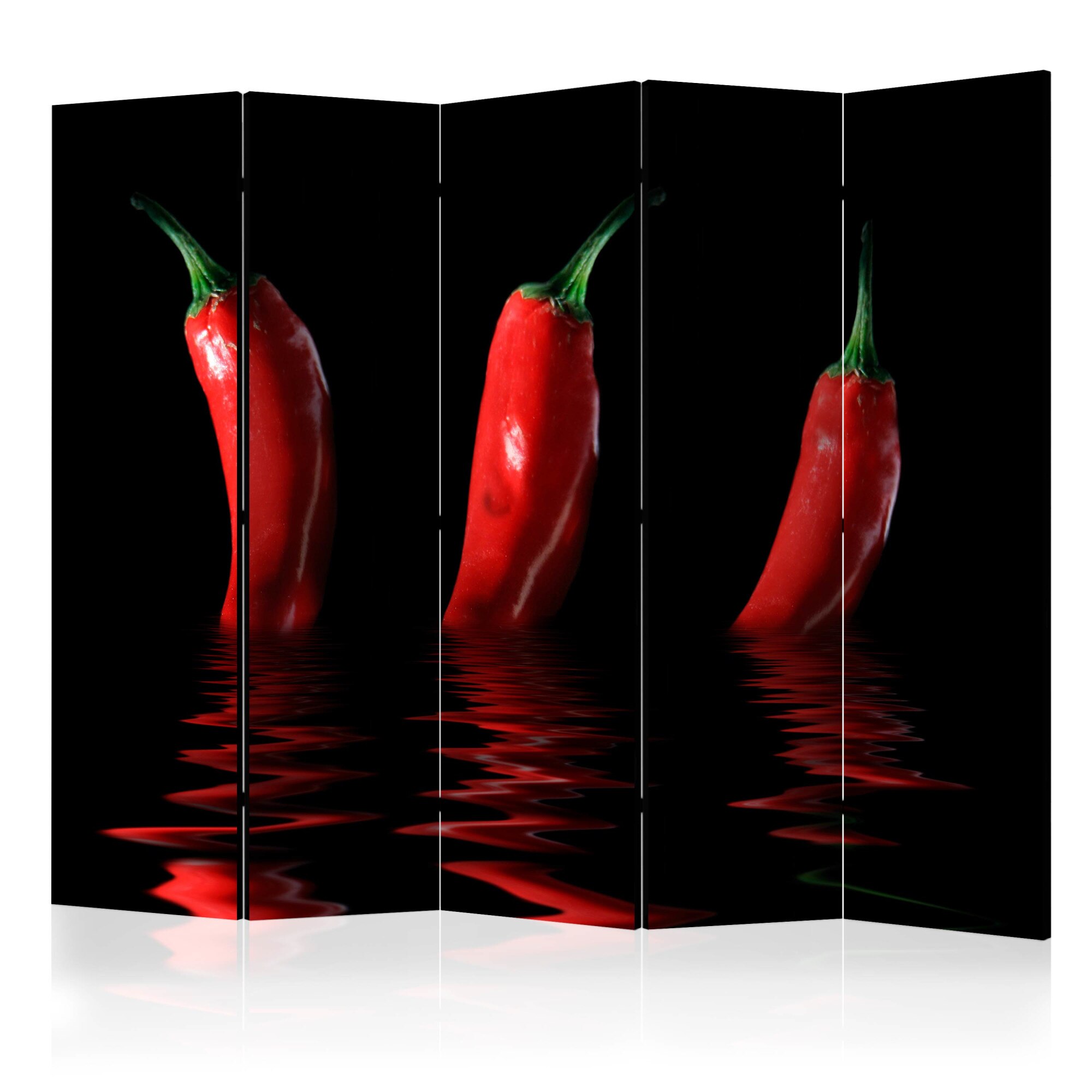 Paravan din 5 parti - Ardei iute - 225 x 172 cm