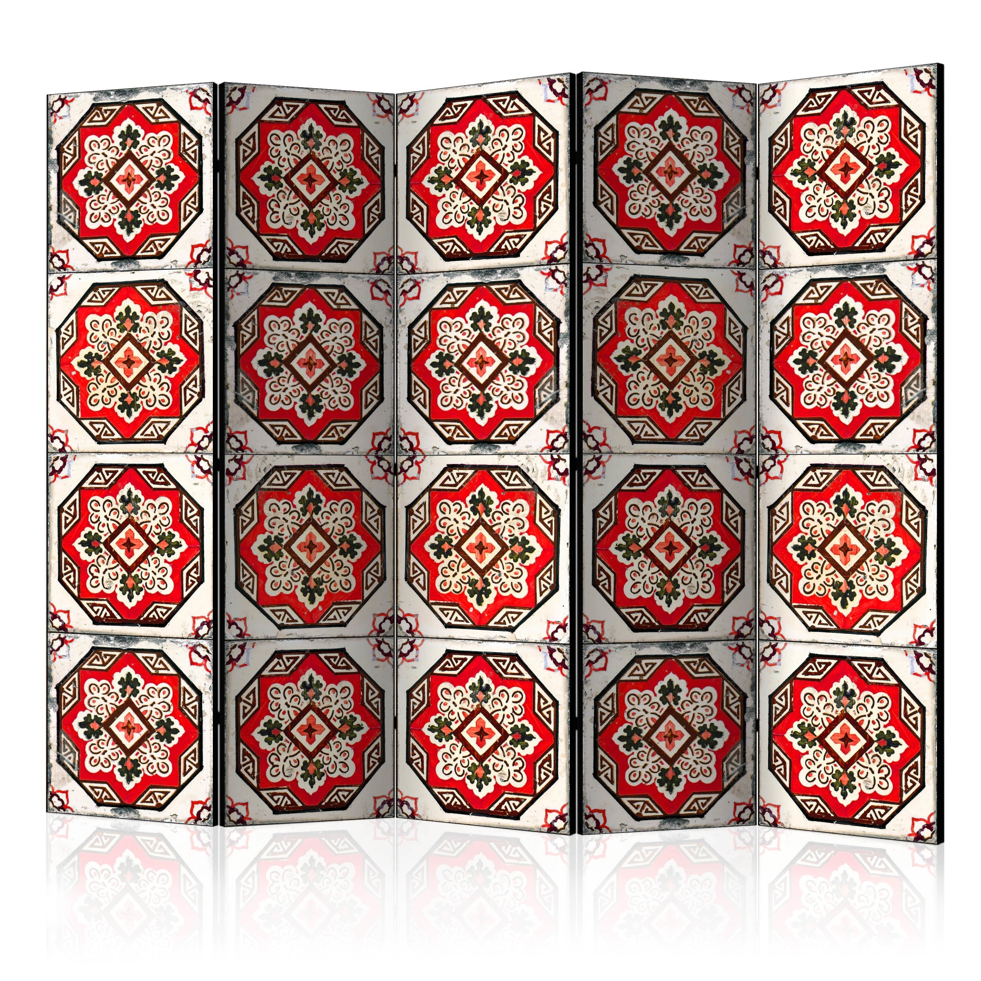 Paravan din 5 parti - Dance of Red Line II - 225 x 172 cm
