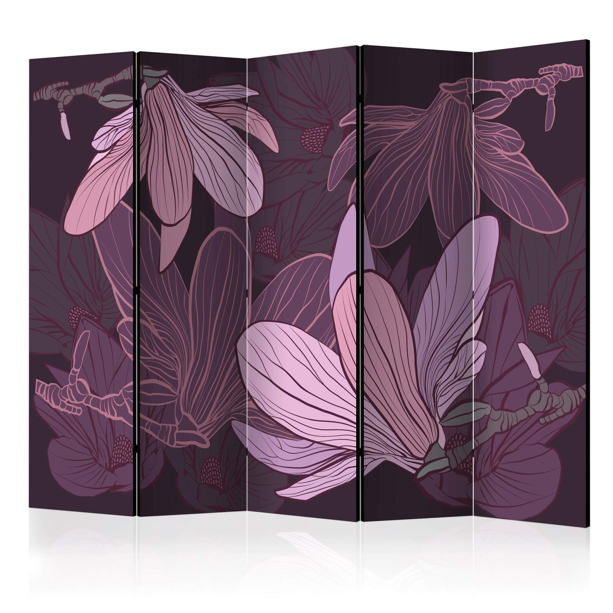 Paravan din 5 parti - Flori de vis - 225 x 172 cm