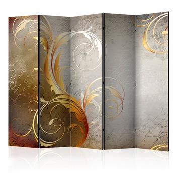 Paravan din 5 parti - Scrisori de aur - 225 x 172 cm Paravan din 5 parti - Scrisori de aur - 225 x 172 cm