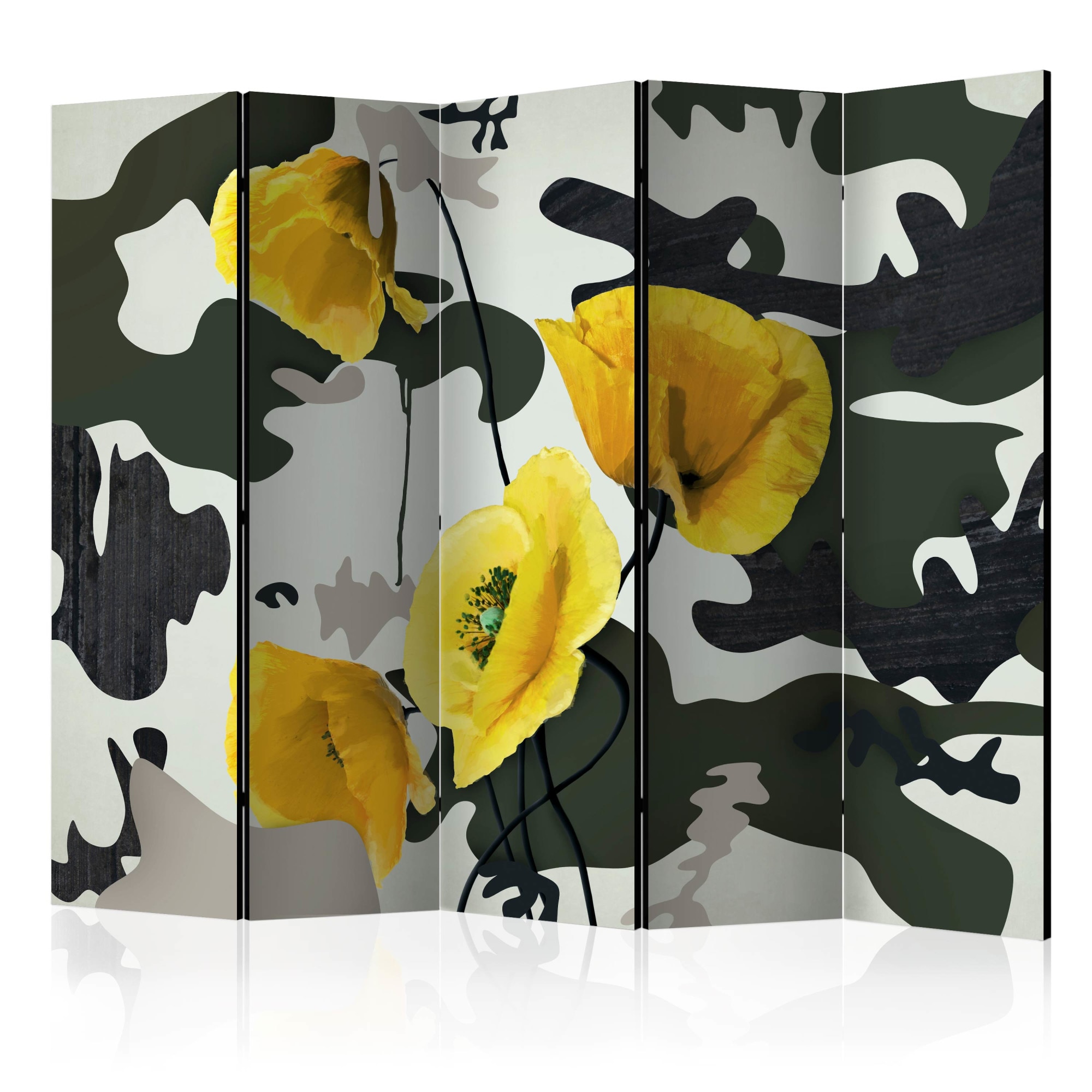 Paravan din 5 parti - Vopsea proaspata II - 225 x 172 cm