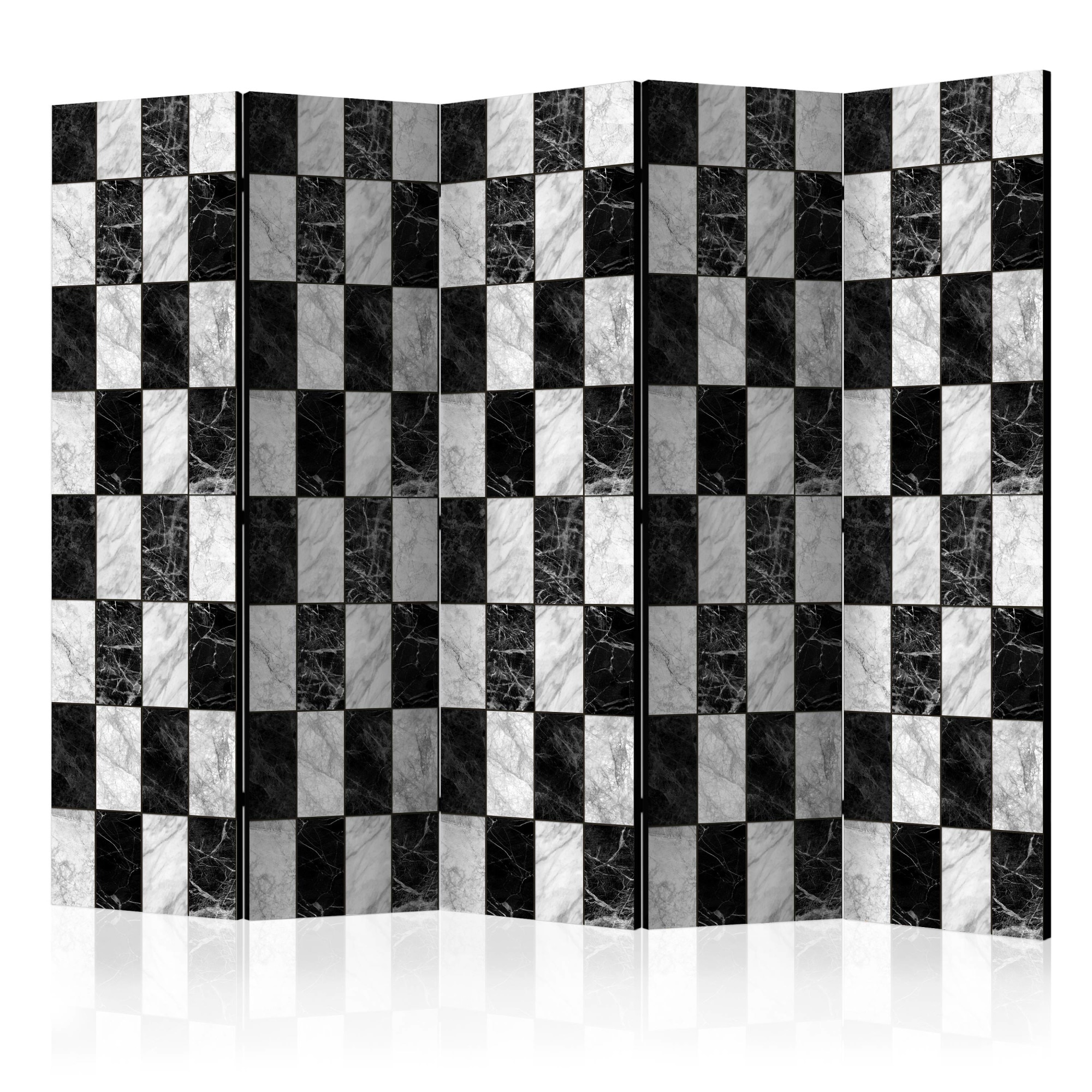 Paravan din 5 parti - Checker II - 225 x 172 cm